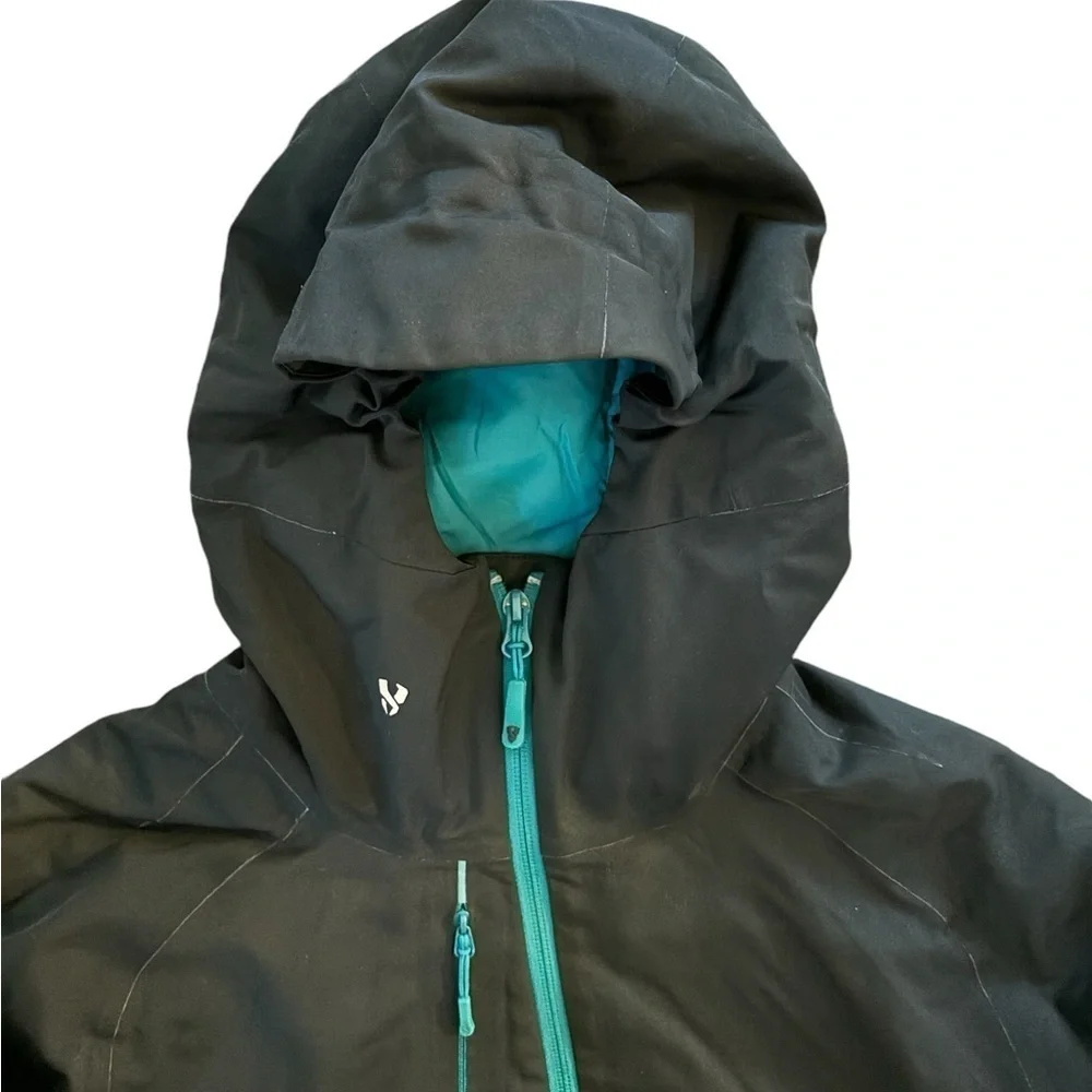 Stoic Welder Lo Softshell Jacket Women’s Sz S/4-6 Black Teal Hoodie Lightweight